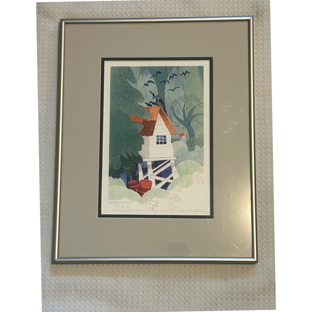 Rie Munoz Abandoned Cabin Signed Numbered Print 646/750 Framed 1980 Art